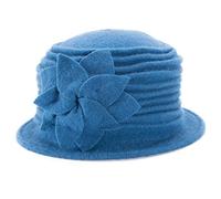 Lawliet Womens 1920s Look 100% Wool Beret Beanie Cloche Bucket Winter Hat A543 (Teal)