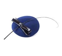 Lawliet Womens Bow Feather Felt Wool Fascinator Pillbox Tilt Cocktail Hat A144 (Blue)