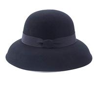 Lawliet Womens Downtown Abbey Vintage Style 100% Wool Felt Church Wide Brim Hat T402 (Black)