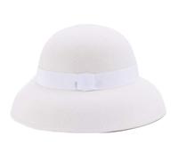 Lawliet Womens Downtown Abbey Vintage Style 100% Wool Felt Church Wide Brim Hat T402 (White)