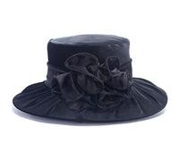 Lawliet Womens Kentucky Derby Formal Wide Brim Church Dress Wedding Velvet Hat A389 - Black -