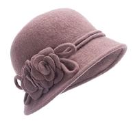 Lawliet Womens Retro Collapsible Soft Knit Wool Cloche Hat Bucket Flower A466, Khaki, One size-XL