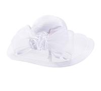 Lawliet Womens Wide Brim Floppy Satin Ribbon Hat Church Kentucky Derby A591, White, One Size
