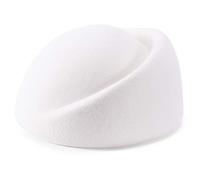 Lawliet Wool Air Hostesses Pillbox Hat Millinery Making Circle Fascinator Hats for Women (Ivory)(Size: One Size)