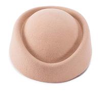 Lawliet Wool Felt Fascinator Wedding Hat Pillbox Hat for Women Pretty Hostesses Cap (Camel)