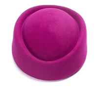 Lawliet Wool Felt Fascinator Wedding Hat Pillbox Hat for Women Pretty Hostesses Cap (Hot Pink), One Size