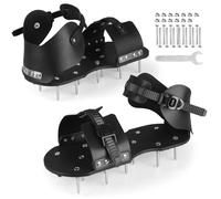Lawn Aeration Shoes, Robust Spiked Sandals for Aerating Grass and Soil, Adjustable Hook and Strap Design, for Garden, Yard and Patio, for Men and Women (Buckle Closure)