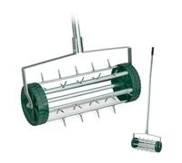 Lawn Aerator Rolling Aeration Spikes Grass Roller Handle Manual Dethatching Tool
