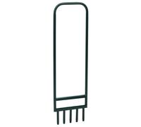 vidaXL Lawn Aerator with 5 Hollow Tines Grass Aerator Green Powder-coated Steel