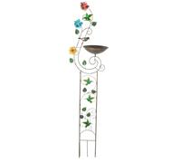 Lawn Bird Dispenser Large - Independent Bird Basin, Outdoor Bird Feeding Station | Bird Feeder Bowl R Pedestal with Stake, Splash Tray