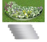 Lawn Border Flexible 5pc Galvanised Steel 100 x 14 cm Garden Edging Heavyweight