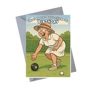 Lawn Bowls, Bowling Birthday Card for her, Having an un-bowl-ievable time, Bowling Card for Mum, Nan, Friend