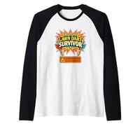 Lawn Dart Survivor Funny 80s Nostalgia Banned Toy Humor Raglan Baseball Tee