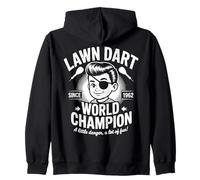 Lawn Darts Champion 1970s Ironic Zip Hoodie