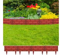 vidaXL Lawn Divider with Brick Design 11 pcs, Red