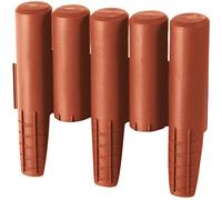 Lawn Edge Palisade Garden Edging Plastic - Ideal for Paths, Lawns, Flowerbeds, Trees, Shrubs and Borders - Reduces Weed Transfer - Easy to Connect and Install (1 Set of 8 (2.2m), Terracotta)