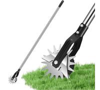 Lawn Edger,Wheel Rotary Edger Manual Electric Weeder,Rotary Grass Edger Tool with Wheel,Garden Edger for Landscaping Sidewalk Yard, Hand Rotary Lawn Edger,Lawn Edger Tool