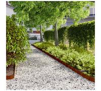 Lawn Edging 10pc Weathering Steel 10x103cm Stainless Steel Flexible Border Pack