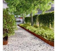 Lawn Edging 15 x 103 cm Flexible Corten Steel Garden Flower Bed Edging Mowing Edge Flower Bed Border Root Barrier Metal for Patio Front Garden and Vegetable Bed Pack of 10