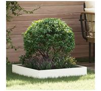 Lawn edging 60x60x13 cm White Steel square garden border modern durable outdoor