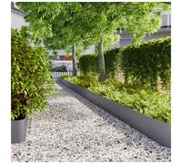 Lawn edging Anthracite 25x103cm Stainless Steel Flexible Garden Border 10pcs Set