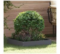 Lawn Edging Anthracite Steel 60x60x13cm Square Garden Border Outdoor Durable Pro