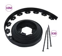 Lawn Edging Black 10m x 5cm PE Flexible Garden Border with 30 Pegs Durable Edge