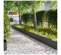 Lawn Edging Black Cold Rolled Steel 20pcs 100 x 30 cm Garden Border Outdoor Set