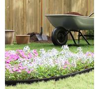 Lawn Edging Black Plastic 5000 x 4 x 5 cm Garden Lawn Edging with 150 Mounting Nails Flexible Malleable Weatherproof UV-Resistant for Flower Beds, Lawn, Meadow and Flowers