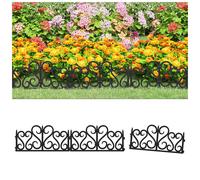 Lawn Edging Black PP 17pcs 10m 59x27.5cm Panels Garden Border Durable HeavyDuty