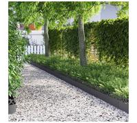 Lawn Edging Black Steel 20pcs 103x0.05x22cm Garden Border Minimalist Durable Set