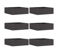 Lawn Edging Black Steel 40x40x13cm Square Garden Border Outdoor Durable Minimal