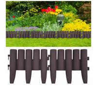 Lawn Edging Brown 10m x 23.5cm PP Log Design 36pcs Garden Border Fence Outdoor