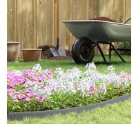 Lawn Edging Grey Plastic 2000 x 4 x 5 cm Flexible Weatherproof for Garden Lawn Bed Includes 60 Nails for Attaching Ideal for Patio, Meadow and Flower Plants