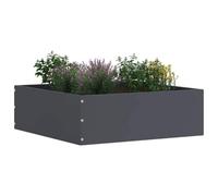 Lawn Edging Made of Steel, Pack of 6, Anthracite, 40 x 40 x 13 cm, Weatherproof, Flexible for Garden, Flower Bed Edging, Mowing Edge and Path Limiter, with Robust Palisade and Plug-In System