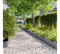 Lawn Edging Pack of 10 Anthracite Cold Rolled Steel 20 x 103 cm Mowing Edge Flower Bed Border Path Boundary Palisade Border Edging Flexible Weatherproof