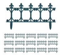 Lawn Edging Pack of 16 Green PP Gothic Style 10 m Length 33.5 cm Height Flexible for Flower Bed Border, Root Barrier, Mowing Edge, Path Limiting, Garden and Patio