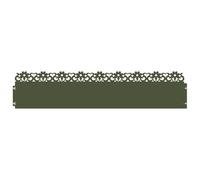 Lawn Edging Pack of 20 Olive Green Steel 103 x 0.05 x 22 cm Flower Bed Edging Mowing Edge Path Limiter Palisade for Garden Patio Lawn Separation and Border with Flexible Plug-In System