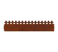 Lawn Edging Pack of 20 Rusty Weatherproof Steel 103 x 0.05 x 22 cm, Flexible Flower Bed Edging and Mowing Edge for Garden, Patio, Walkway, Palisade and Flower Bed Border with Plug-In System