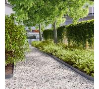 Lawn Edging Pack of 50 Anthracite Cold-Rolled Steel 10 x 103 cm Mowing Edge Flower Bed Border Path Border Palisade Border Edging Flexible Weatherproof