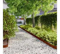 Lawn Edging Pack of 50 Flexible Flower Bed Border 10 x 103 cm Corten Steel for Flower Bed Edging, Mowing Edge, Path Limiting, Root Barrier and Weed Protection in the Garden and Front Garden