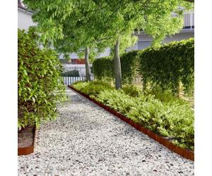 Lawn Edging Pack of 50 Flexible Flower Bed Border 10 x 103 cm Corten Steel for Flower Bed Edging, Mowing Edge, Path Limiting, Root Barrier and Weed Protection in the Garden and Front Garden