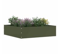 Lawn Edging Pack of 6 Olive Green Steel 50 x 50 x 13 cm Weatherproof Lawn Edging Flower Bed Border Mowing Edge Path Limiter Palisade for Garden Patio and Landscaping