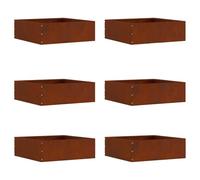 Lawn Edging Pack of 6 Rusty 40 x 40 x 13 cm Weatherproof Steel Flower Bed Border Mowing Edge Path Limiter Palisade Garden Patio Flexible and Durable