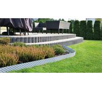 Lawn Edging, Plastic Palisade Rattan Effect, 2.4M, Deep Grey