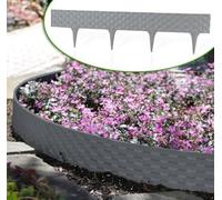Lawn Edging, Plastic Palisade Slate Effect, 2.38M, Grey