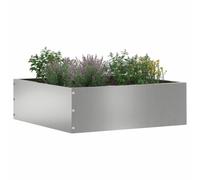 Lawn Edging Silver Galvanised Steel 40 x 40 x 13 cm Weatherproof Lawn Edging Pluggable Flexible for Garden Bed Border Path Border Patio with Robust Palisade and Separation in