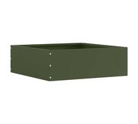 Lawn edging square steel olive green 40 x 40 x 13 cm durable outdoor modern