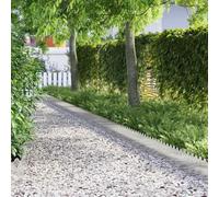 Lawn Edging Stainless Steel Silver Pack of 20 103 x 0.05 x 22 cm Flexible Mowing Edge and Flower Bed Edging for Garden Patio Walkway with Weatherproof Palisade and Robot Compatible Border