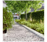 Lawn Edging Stainless Steel White 15x103cm Flexible Garden Border 30pcs Set
